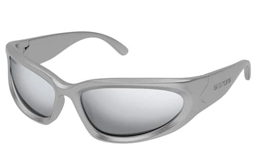 Balenciaga BB0157S 004 silver 65 occhiali da sole Uomo